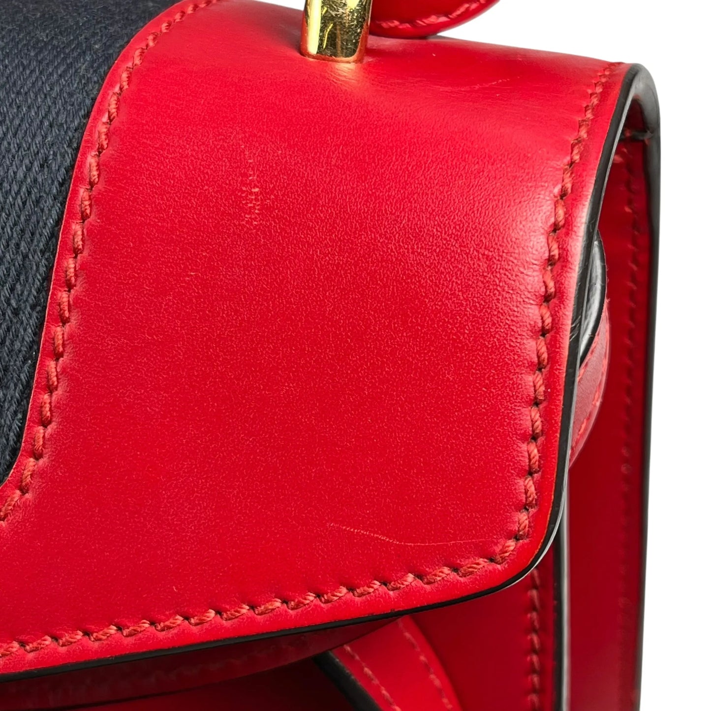 GUCCI Sylvie Chain Mini Hand Bag Shoulder Bag - Red