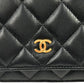 CHANEL Materasse Lambskin Chain Wallet Shoulder Bag - Black