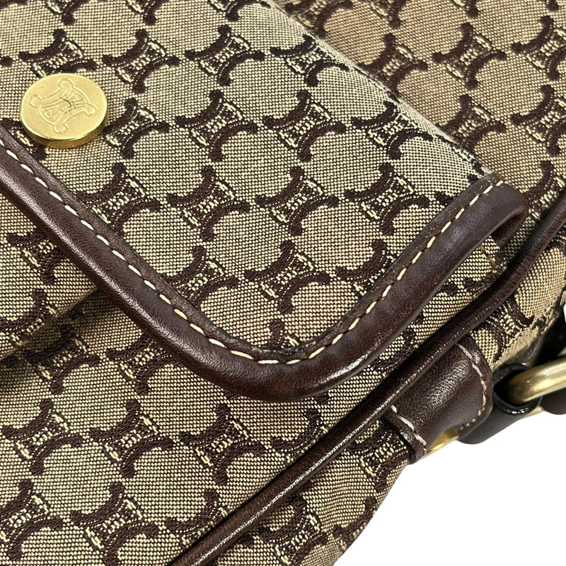 Celine Canvas Macadam Shoulder Bag - Brown