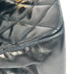 CHANEL Matelasse Top Handle Hand Bag Chain Shoulder Bag - Black