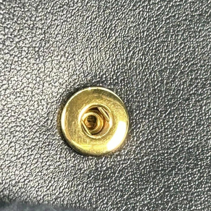 CELINE Triomphe Calfskin Compact Wallet - Black 