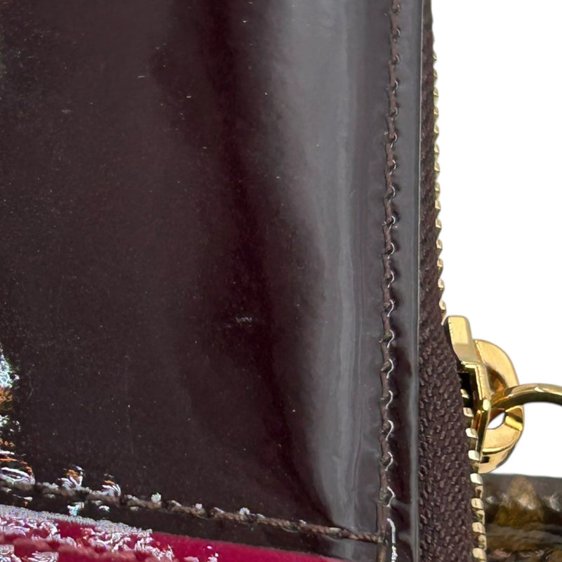 LOUIS VUITTON Portefeuille Miroir Bicolor Vernis Long Wallet - Darkbrown × Red
