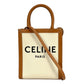 CELINE Mini Vertical Cabas Canvas Hand Bag Shoulder Bag - White