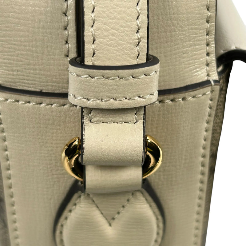 GUCCI ホースビット GGスプリーム キャンバス ショルダーバッグ - ブラウン × ホワイト