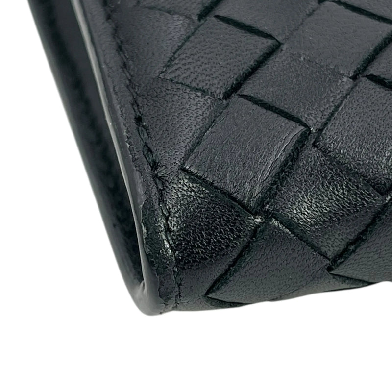 BOTTEGA VENETA Intrecciato Leather Long Wallet - Black 