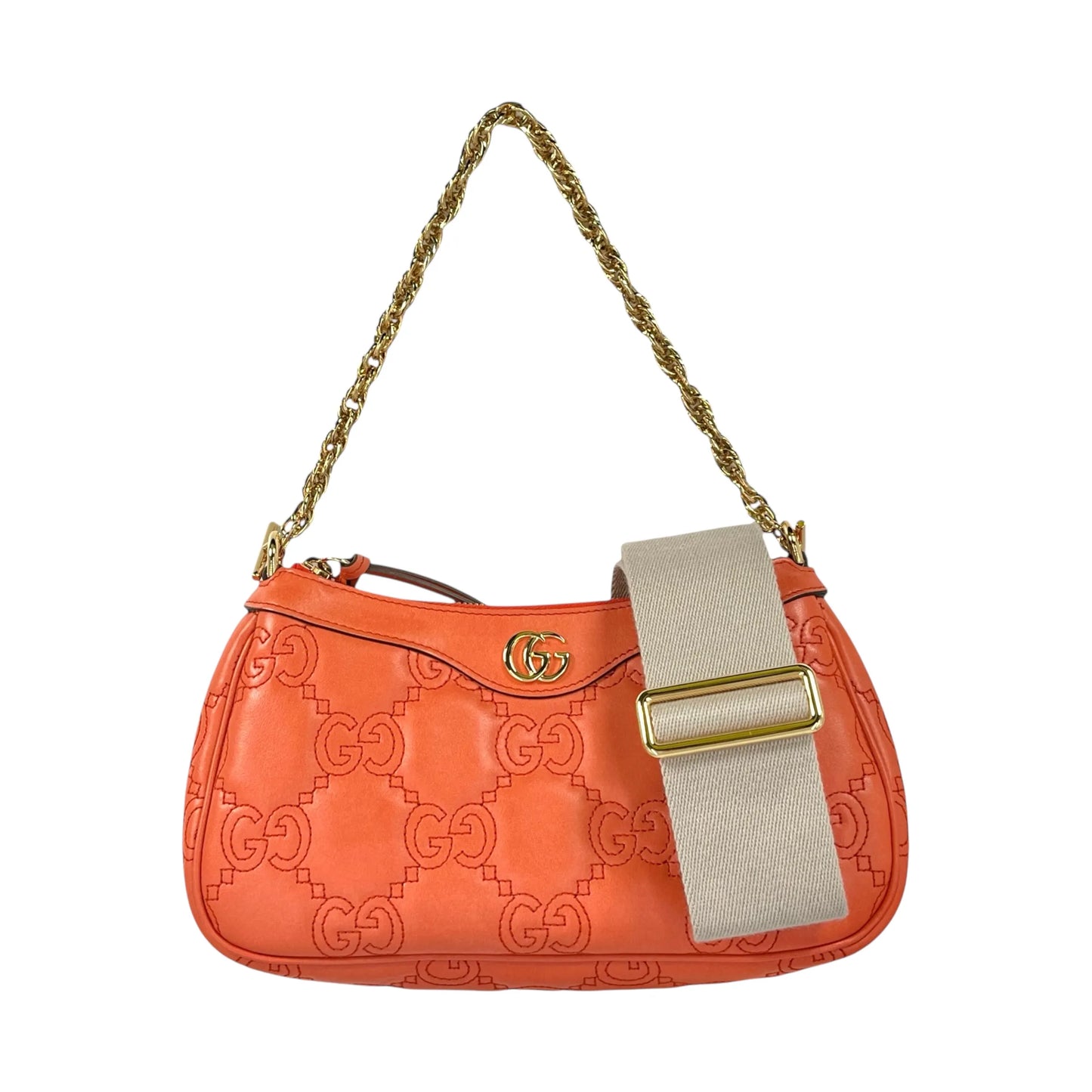 GUCCI GG Matelasse Small Shoulder Bag/Handbag - Orange 