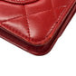 CHANEL Matelasse Chain Wallet Shoulder Bag - Red