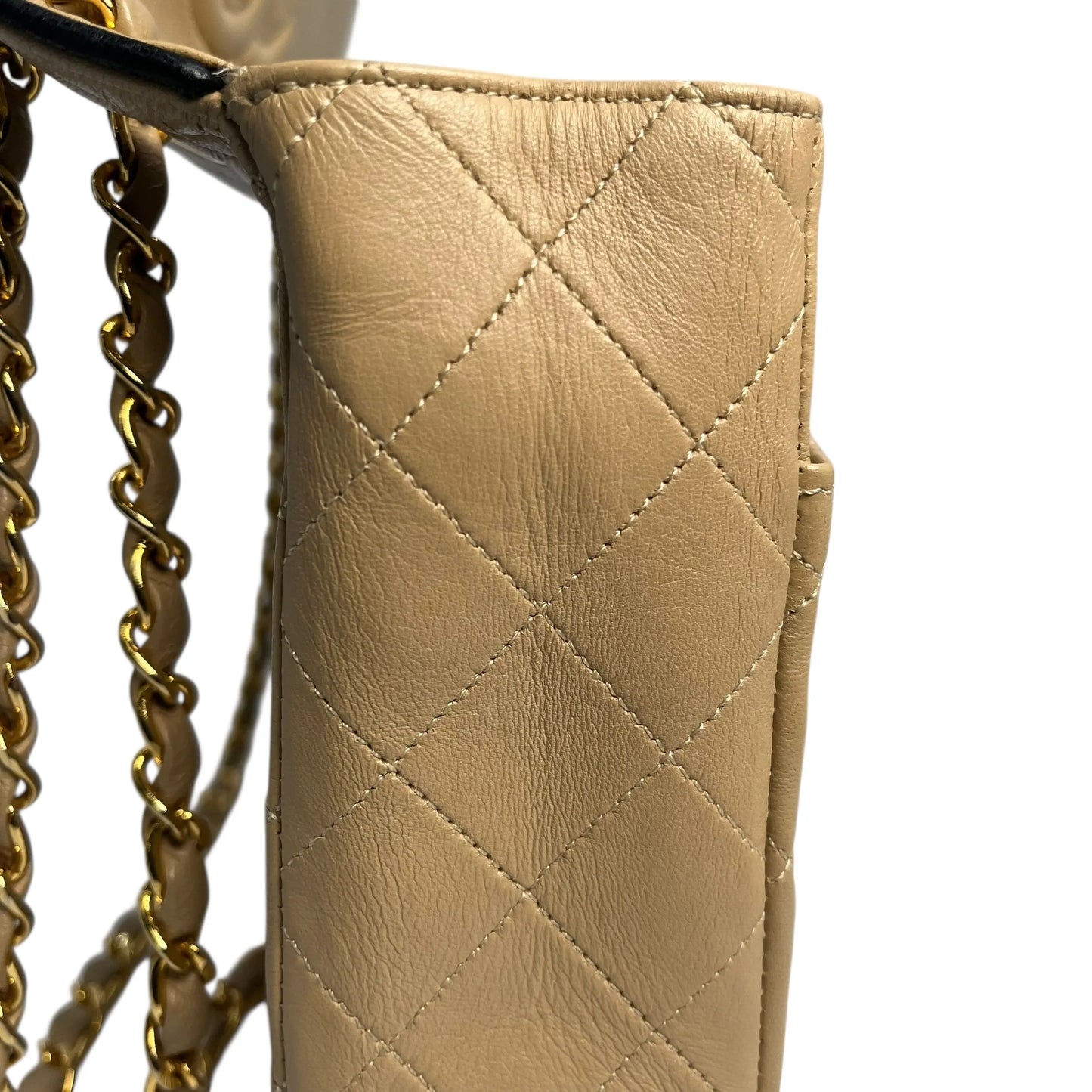 CHANEL 2.55 East West Matelasse Chain Shoulder Bag - Beige