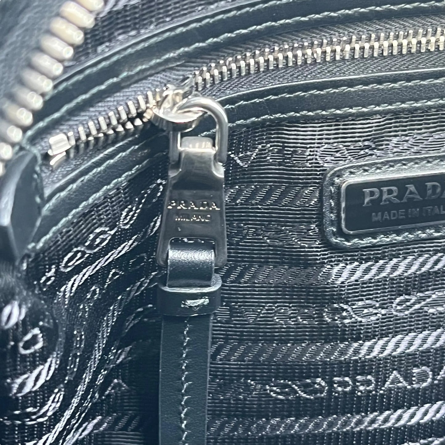 PRADA Diagramme Leather Backpack - Black