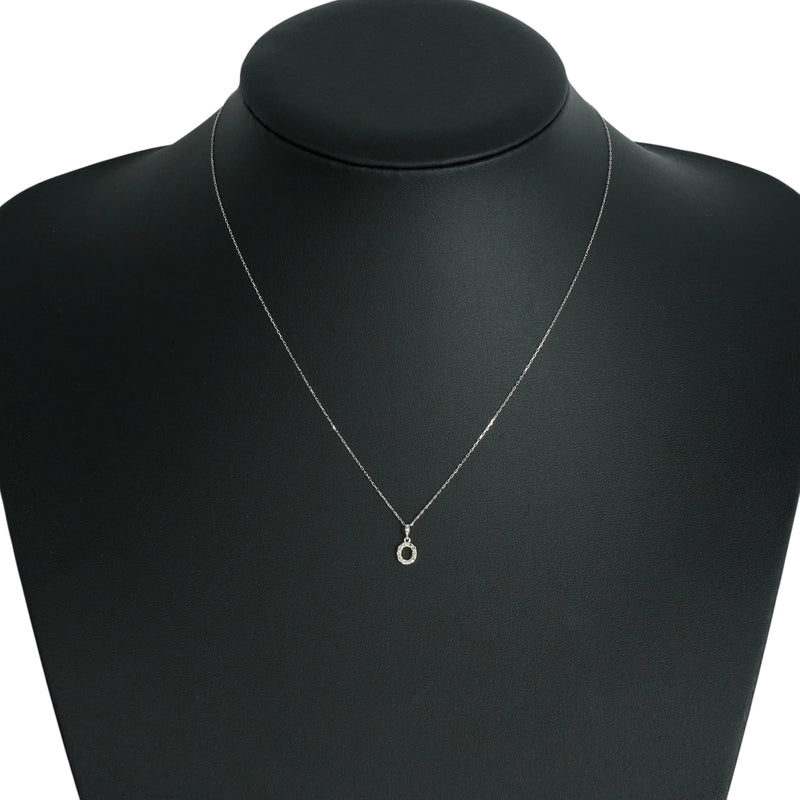 K18 White Gold Oval Diamond Necklace