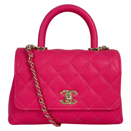 CHANEL Coco Handle 19XXS Caviar Skin Hand Bag - Pink