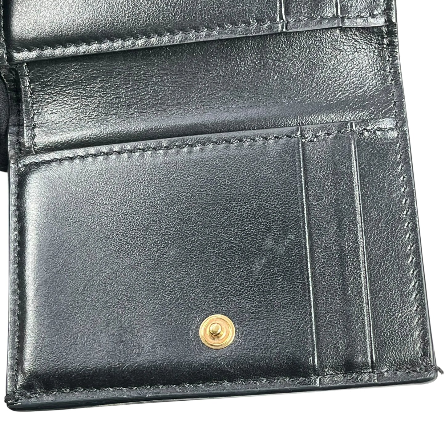 FENDI FF Diamond Tri-fold Compact Wallet - Black