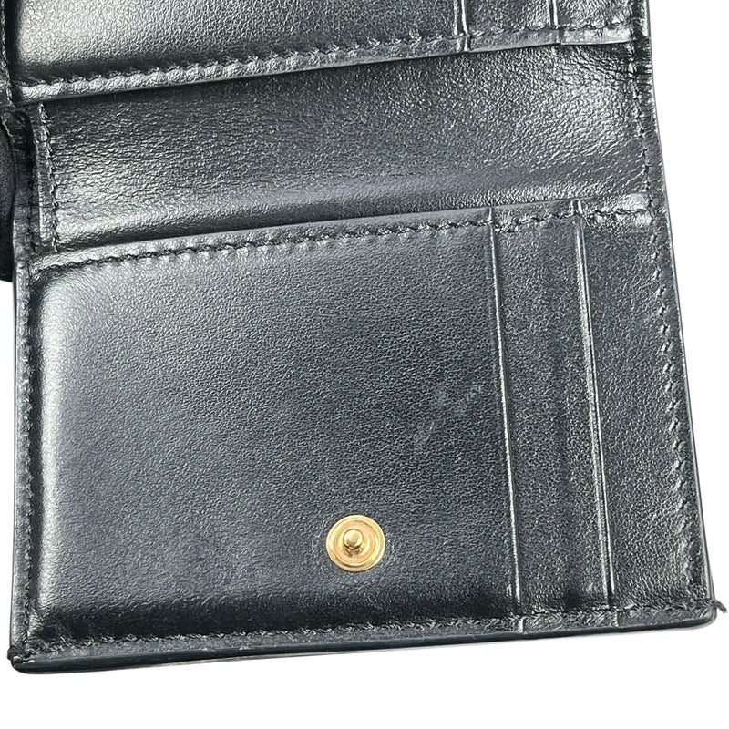 FENDI FF Diamond Tri-fold Compact Wallet - Black