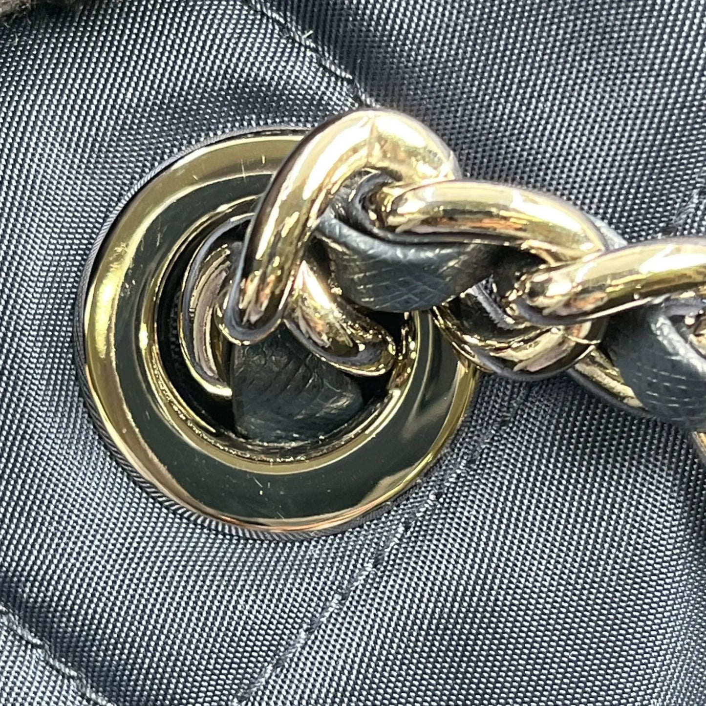 PRADA Nylon Quilting Chain Shoulder Bag - Navy