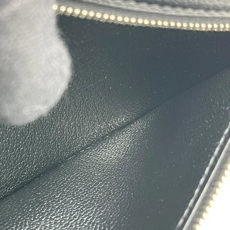 HERMES Bearn Soufflet Alligator Long Wallet - Black with J Stamp (2006) 