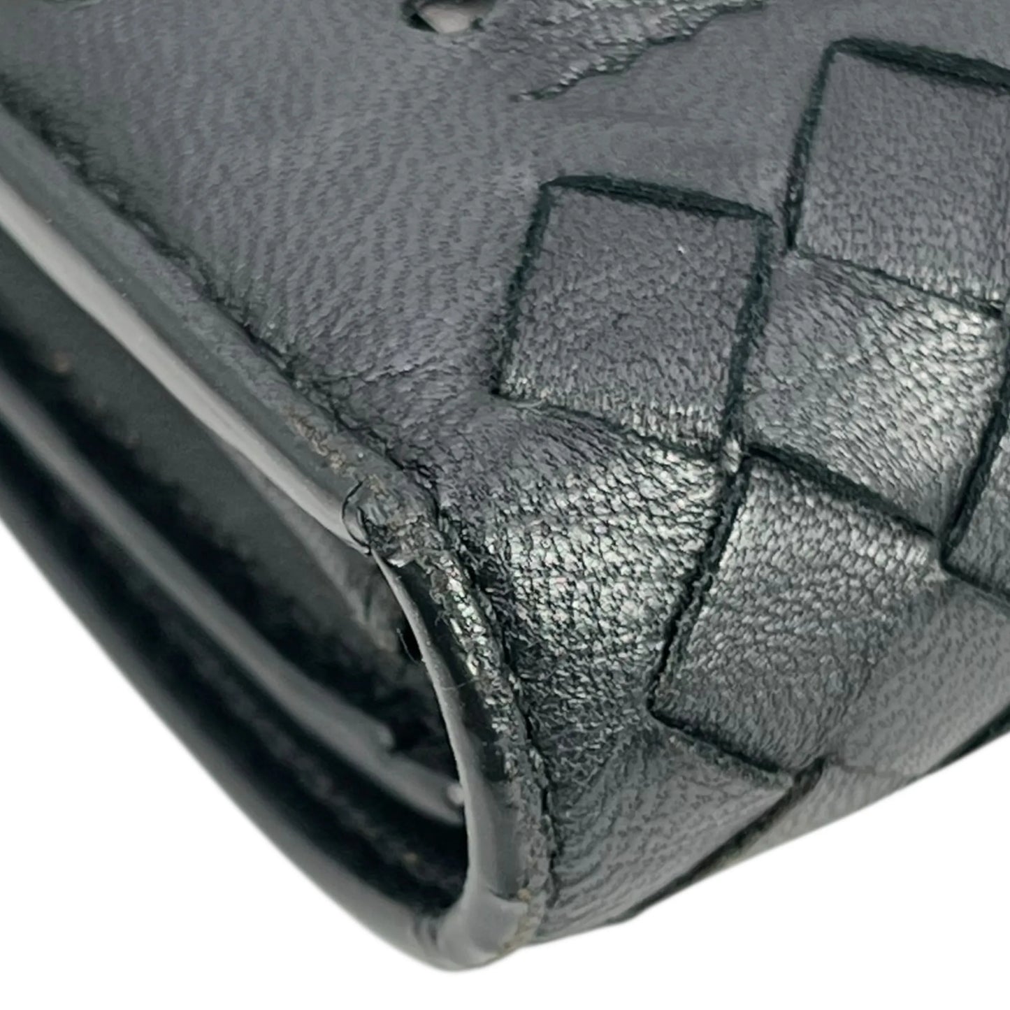BOTTEGA VENETA Intrecciato Leather Long Wallet - Black 
