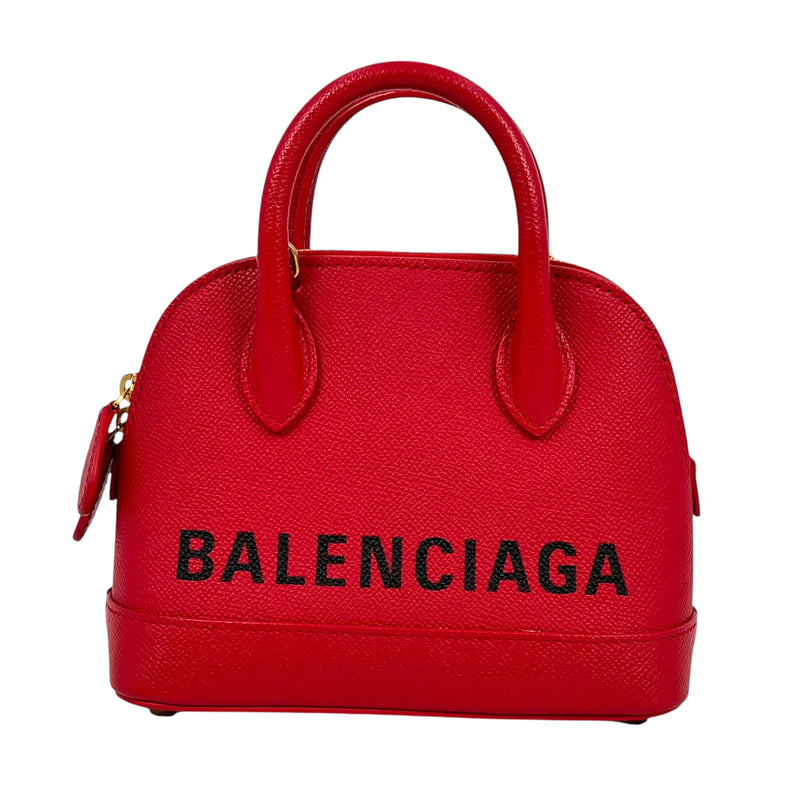 BALENCIAGA Ville Top Handle XXS 2way Red Hand Bag