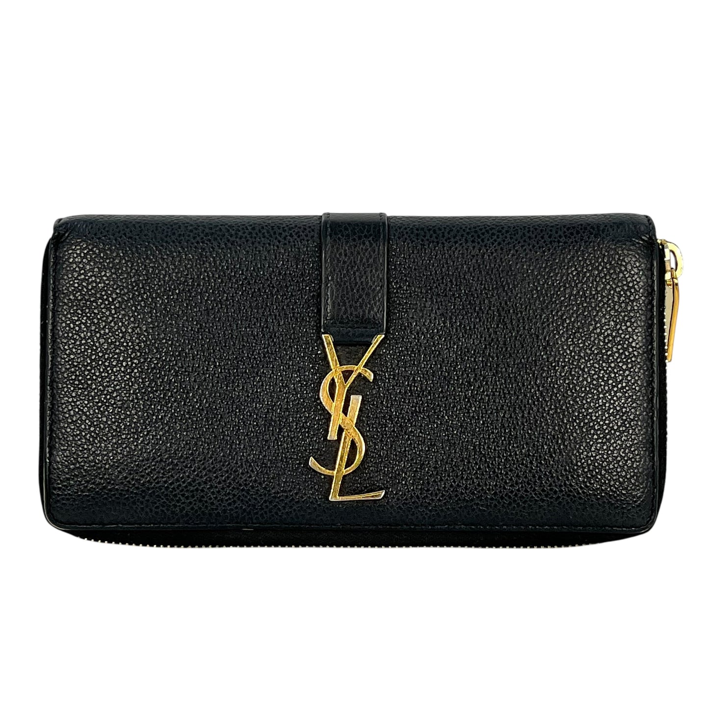 Saint Laurent YSL logo leather Round zip wallet