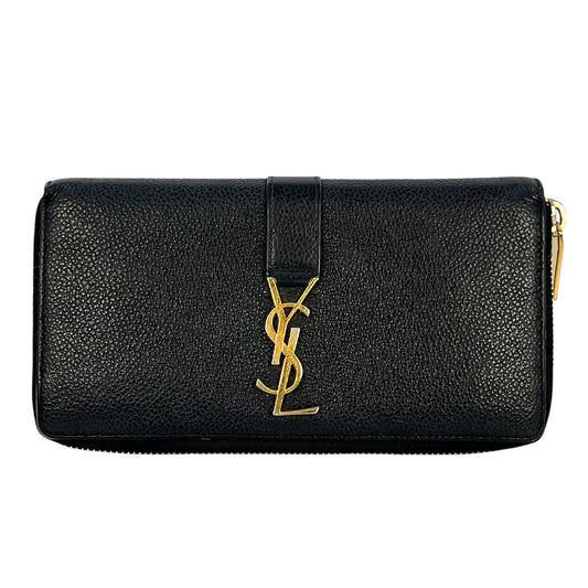 Saint Laurent YSL logo leather Round zip wallet