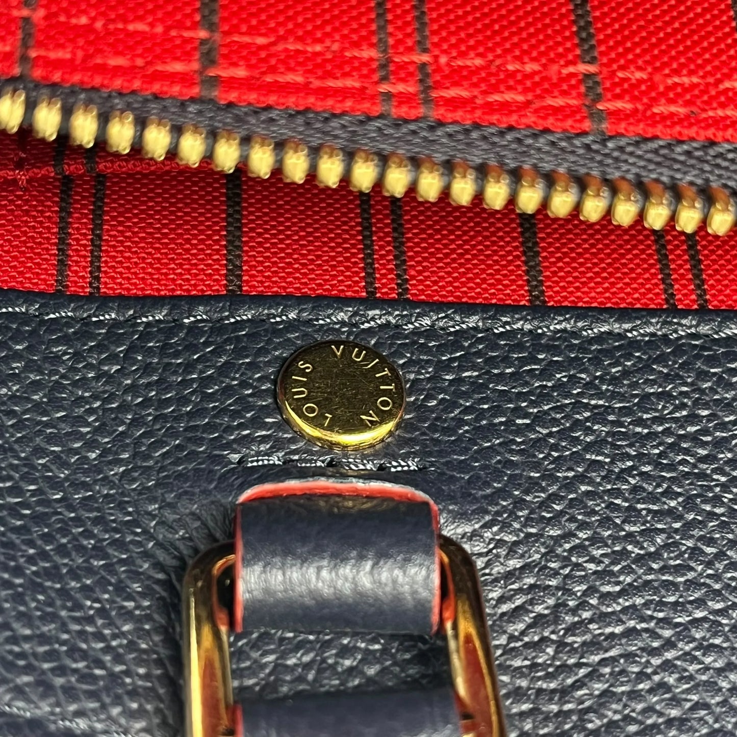 Louis Vuitton Monogram Empreinte Montaigne BB Hand Bag - Navy