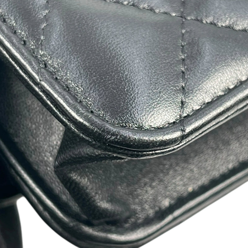 CHANEL Matelasse Lamskin Chain Wallet - Black