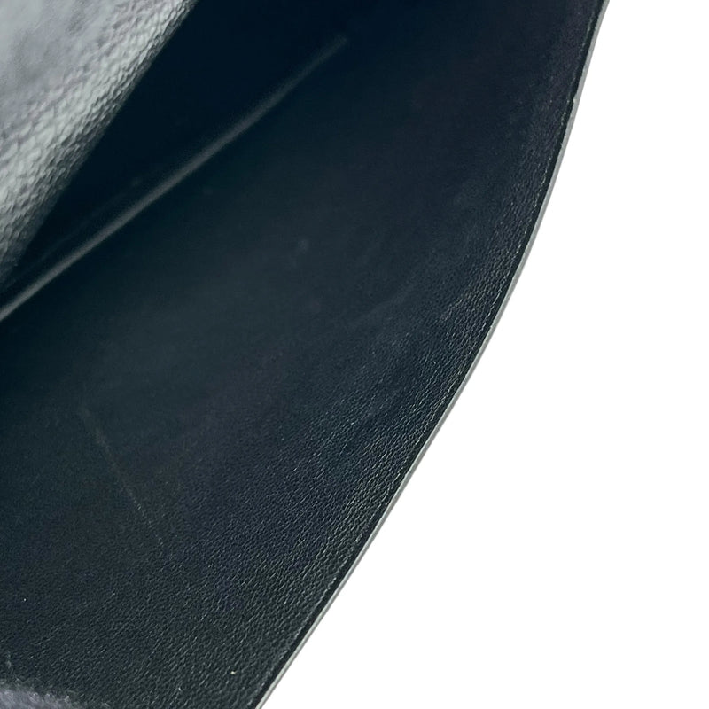 HERMES Bearn Soufflet Alligator Long Wallet - Black with J Stamp (2006) 