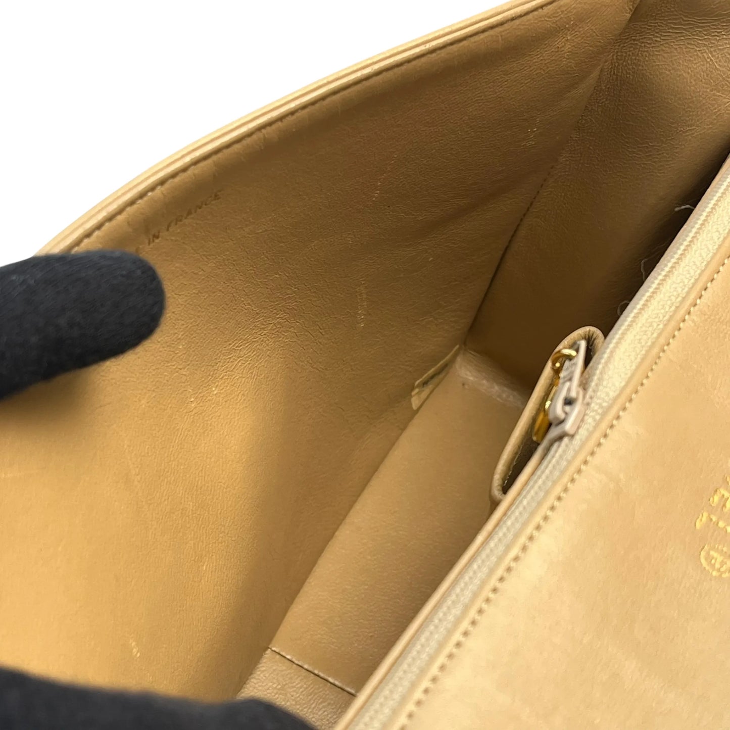 CHANEL 2.55 East West Matelasse Chain Shoulder Bag - Beige