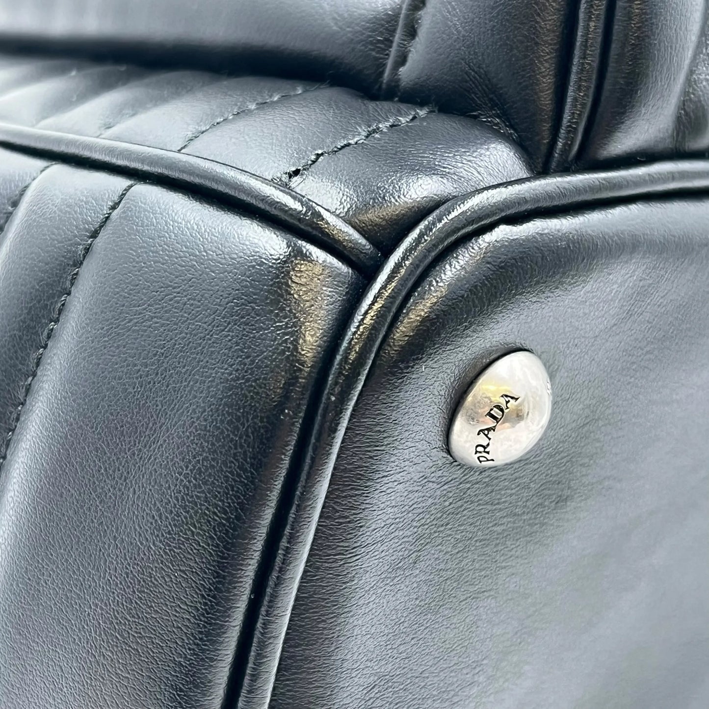 PRADA Diagramme Leather Backpack - Black
