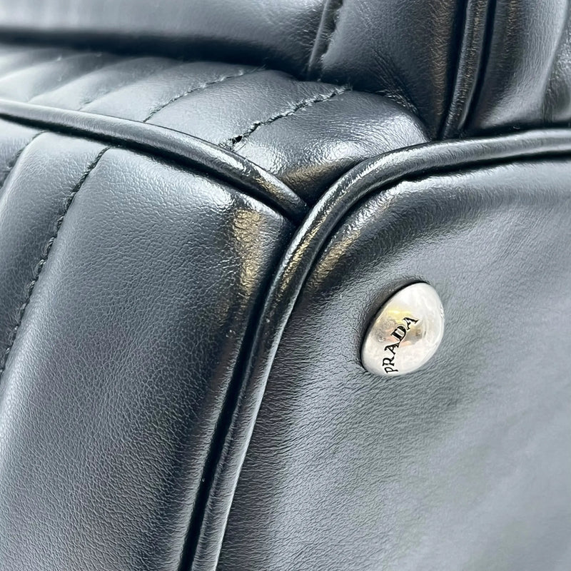 PRADA Diagramme Leather Backpack - Black