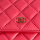 CHANEL Materasse Lamb Skin Chain Wallet - Pink