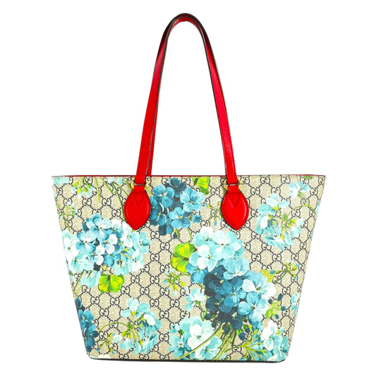GUCCI GG Blooms GG Supreme Canvas Tote Bag - Red
