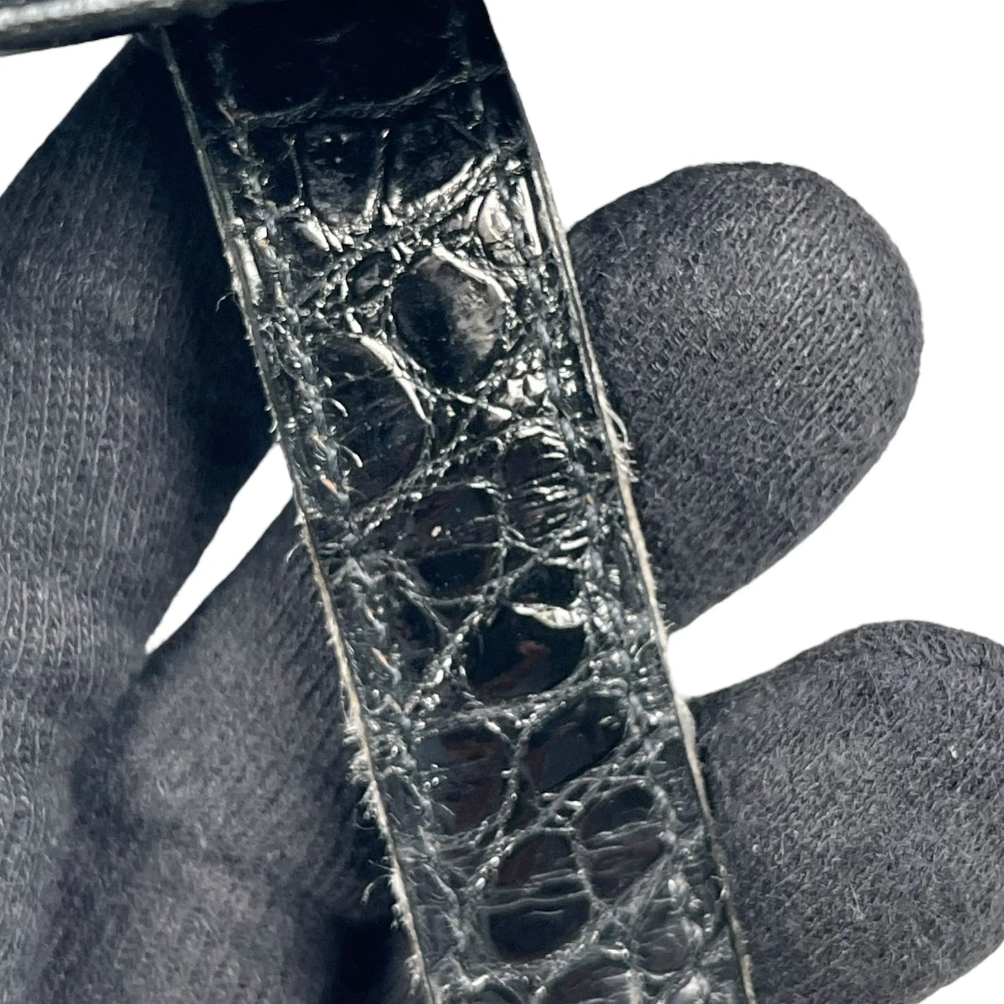 HERMES Bearn Soufflet Alligator Long Wallet - Black with J Stamp (2006) 