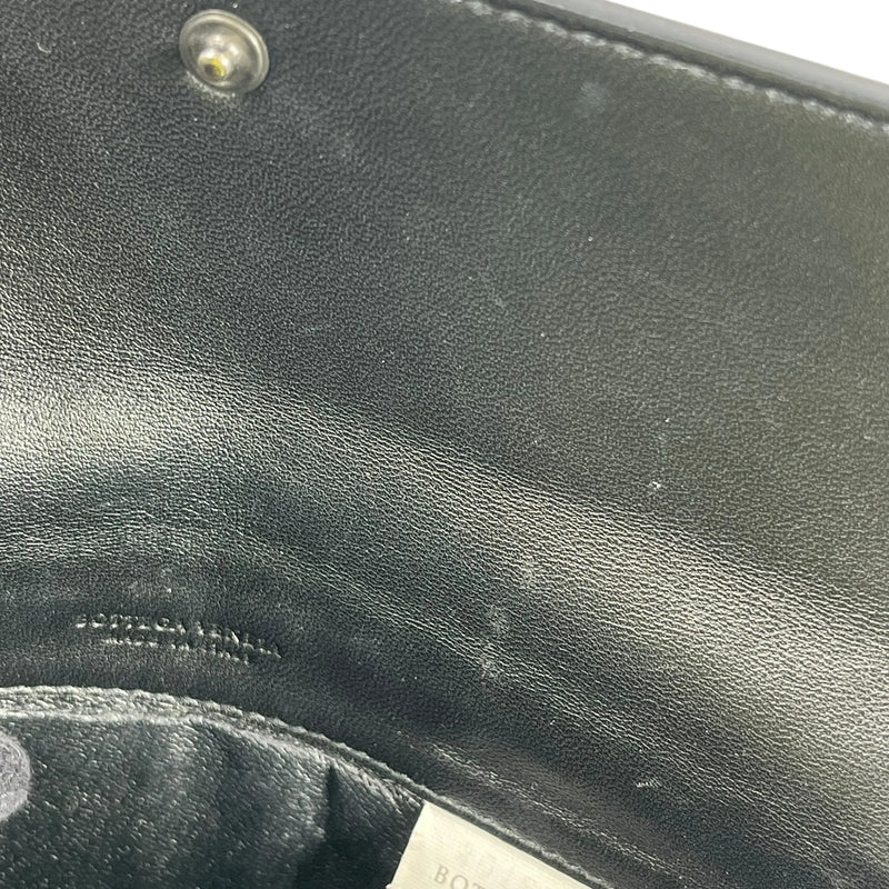 BOTTEGA VENETA Intrecciato Leather Long Wallet - Black 