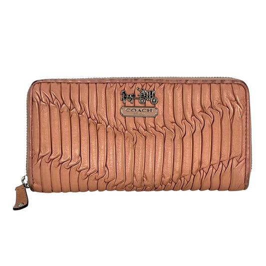 COACH Madison gathered leather zip around wallet