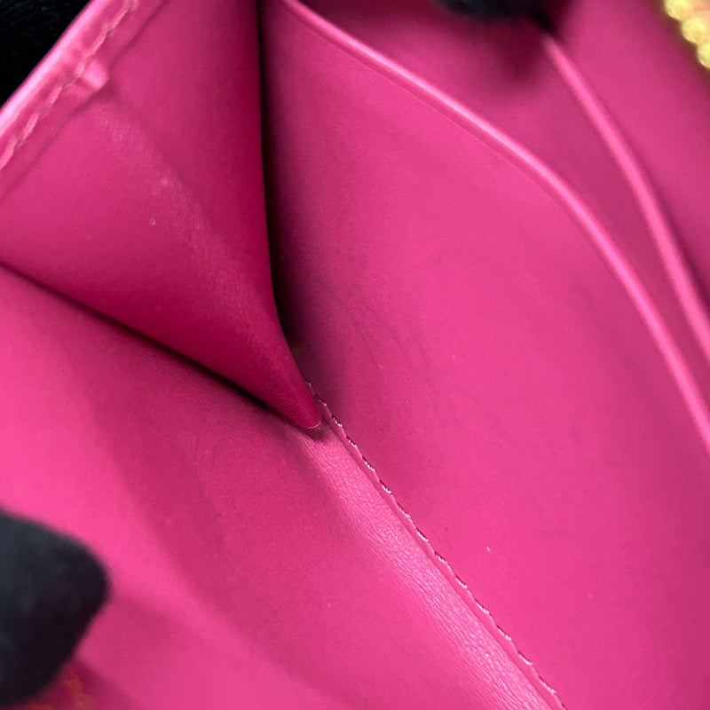 PRADA Round Zip Compact Wallet Coin Purse - Pink