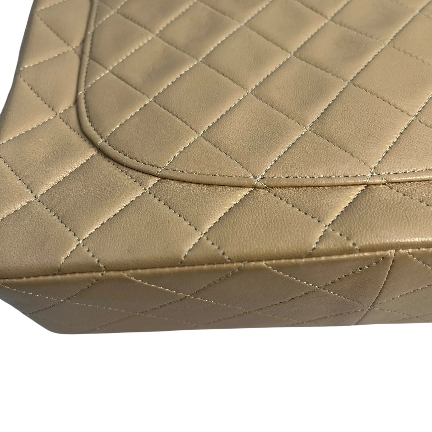 CHANEL 2.55 East West Matelasse Chain Shoulder Bag - Beige