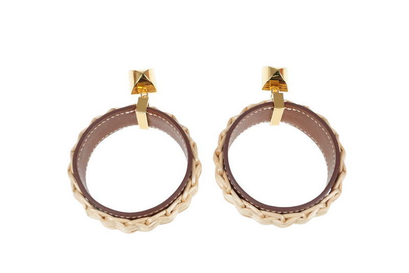 HERMES Wicker Swift Medor Picnic Earring