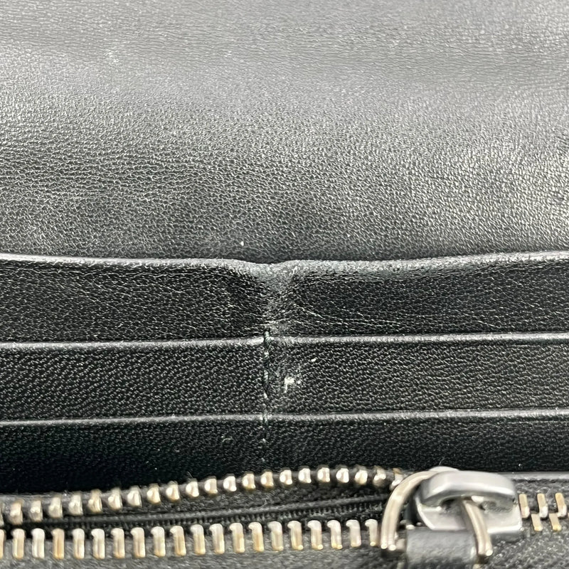 BOTTEGA VENETA Intrecciato Leather Long Wallet - Black 