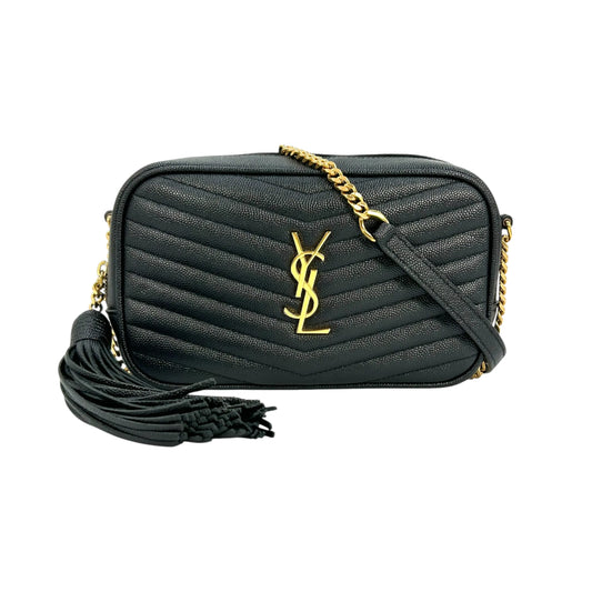 Saint Laurent Lou Mini Leather Chain Shoulder Bag - Black 