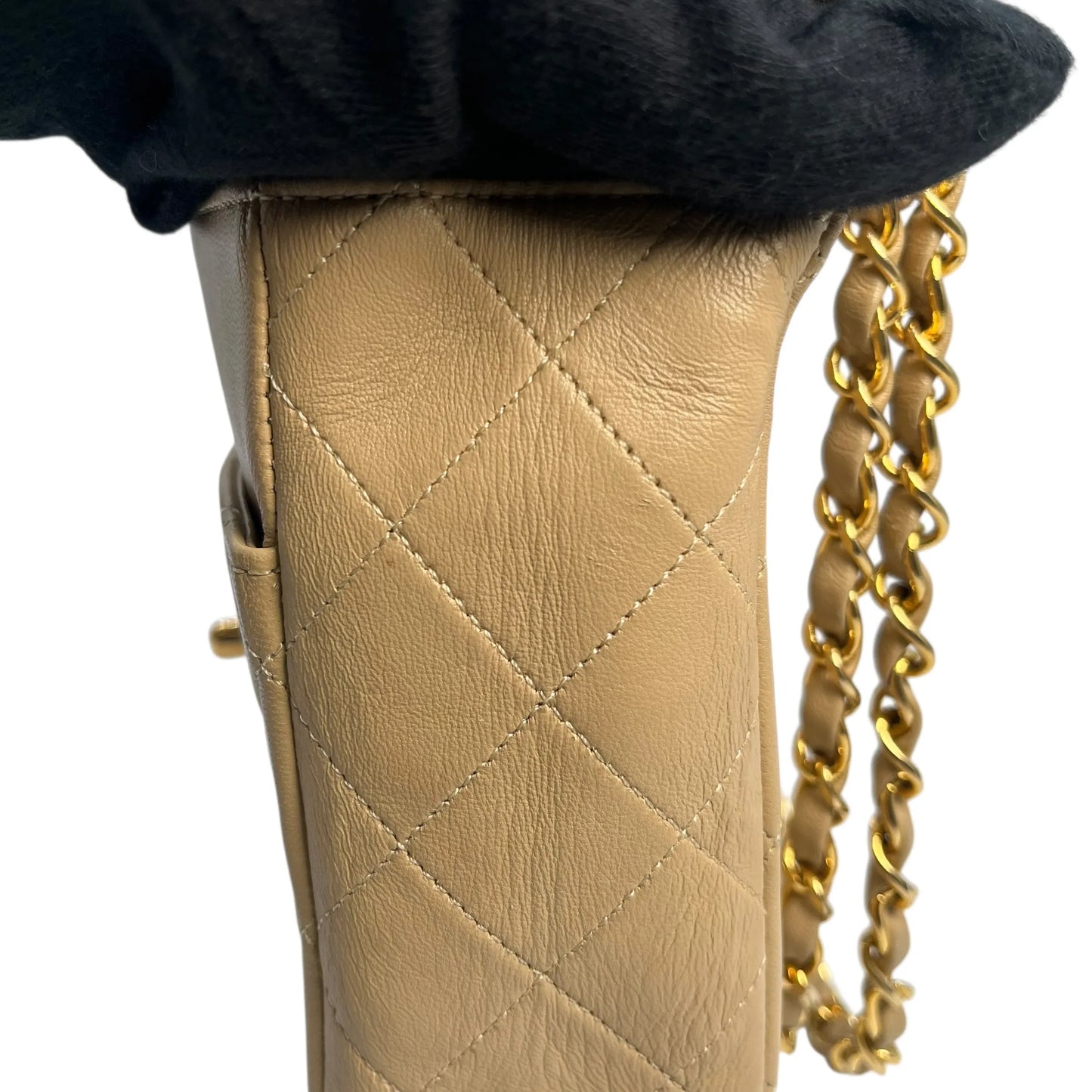CHANEL 2.55 East West Matelasse Chain Shoulder Bag - Beige