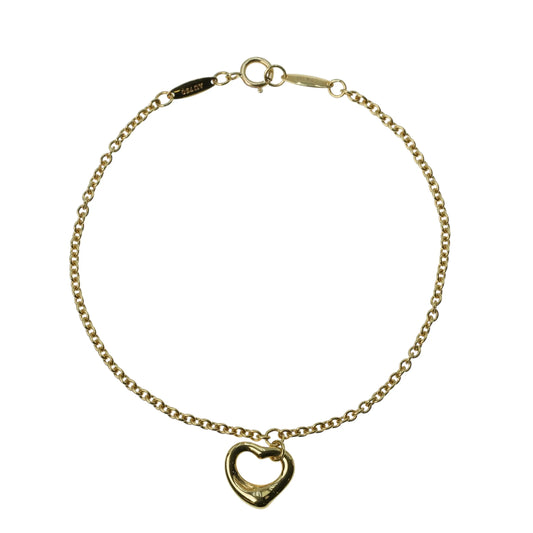Tiffany Mini Open Heart Bracelet 18KYG Jewelry