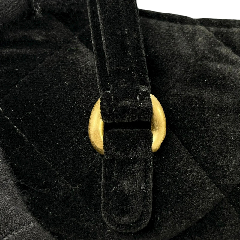 CHANEL Matelasse Boston Velvet Mini Bag Shoulder Bag - Black