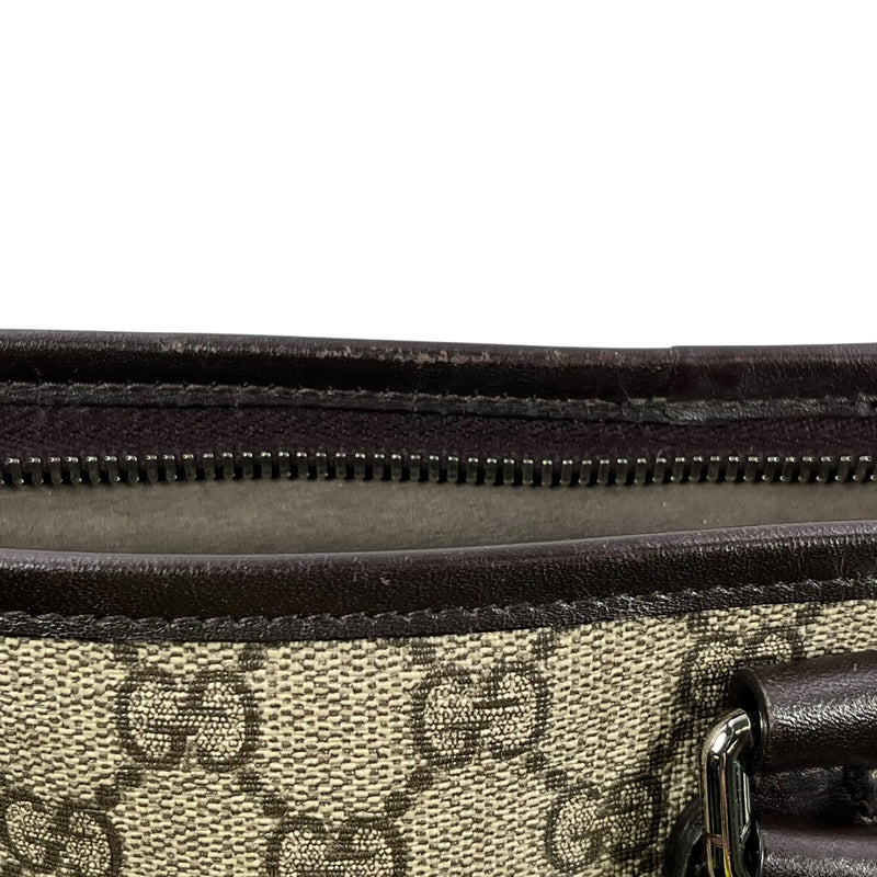 GUCCI GGスプリーム キャンバス ハンドバッグ ショルダーバッグ - ブラウン