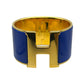 HERMES Clic Clac H Enamel Bracelet TGM Blue Gold