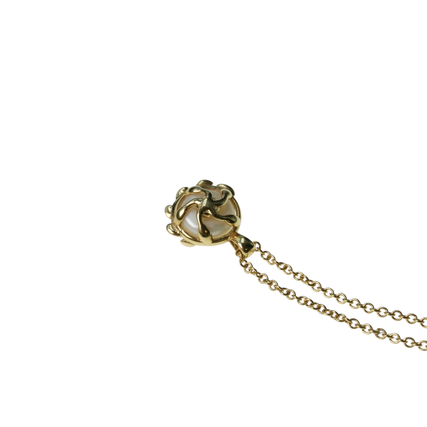 Tiffany Olive Leaf Pearl Pendant Necklace