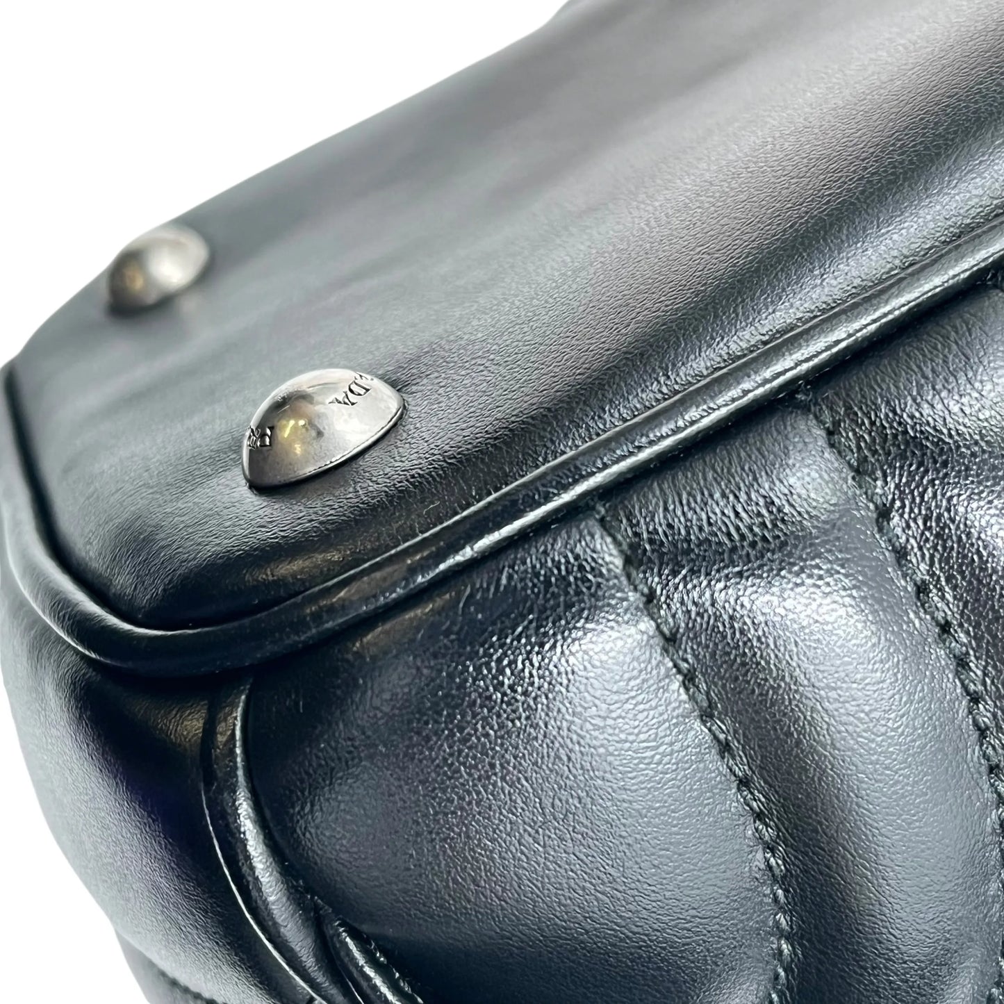 PRADA Diagramme Leather Backpack - Black
