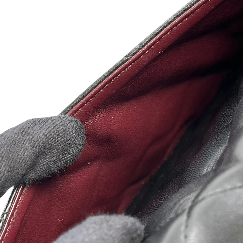 CHANEL Matelasse W-flap Chain Shoulder Bag - Black 