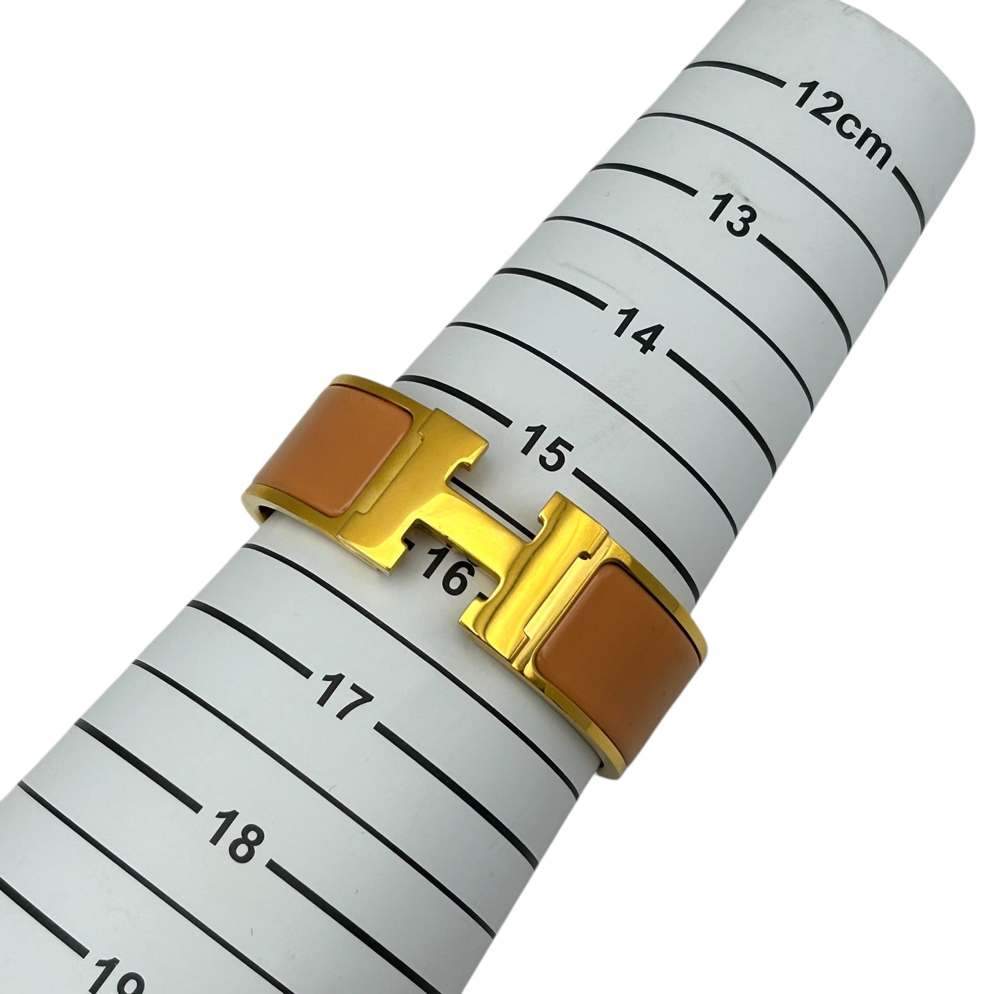 HERMES Clic Clac H Enamel Bracelet GM Nude Gold