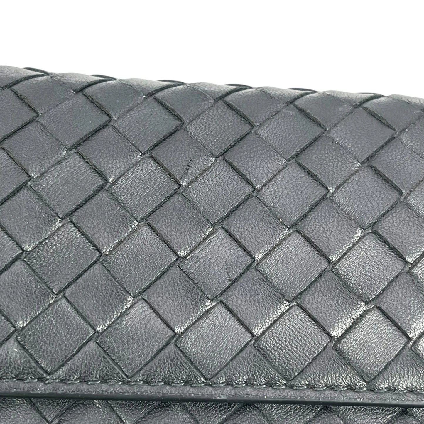 BOTTEGA VENETA Intrecciato Leather Long Wallet - Black 