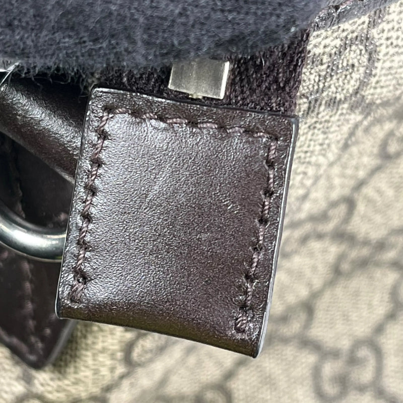 GUCCI GGスプリーム キャンバス ハンドバッグ ショルダーバッグ - ブラウン
